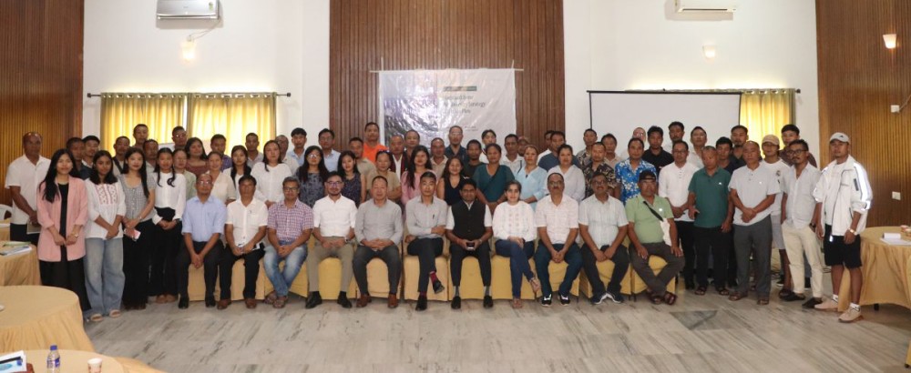 Community leaders and officials pose for a group photo during the consultation on the revision of the Nagaland State Biodiversity Strategy and Action Plan in Dimapur on September 3.